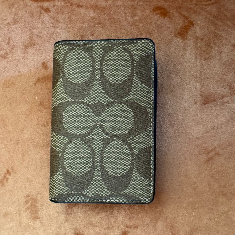 Coach card case wallet in signature canvas NWOT - image 1